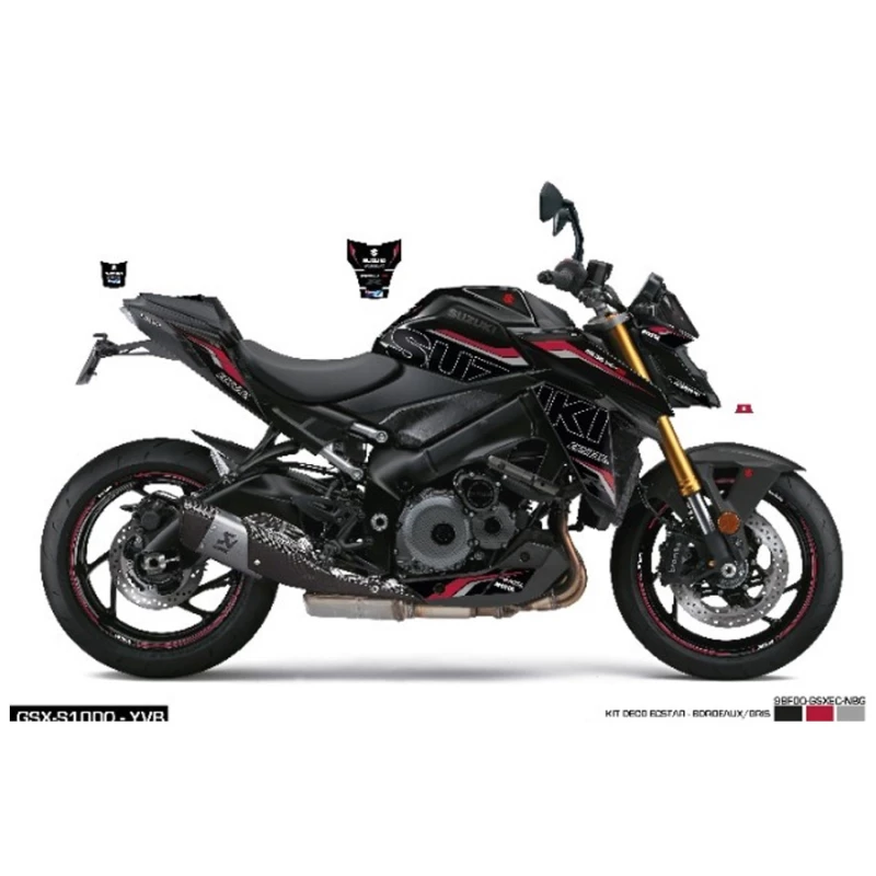 KIT DECO ECSTAR BORDEAUX/GRIS POUR GSX-S950/1000 - GSX-S950 - Audemar