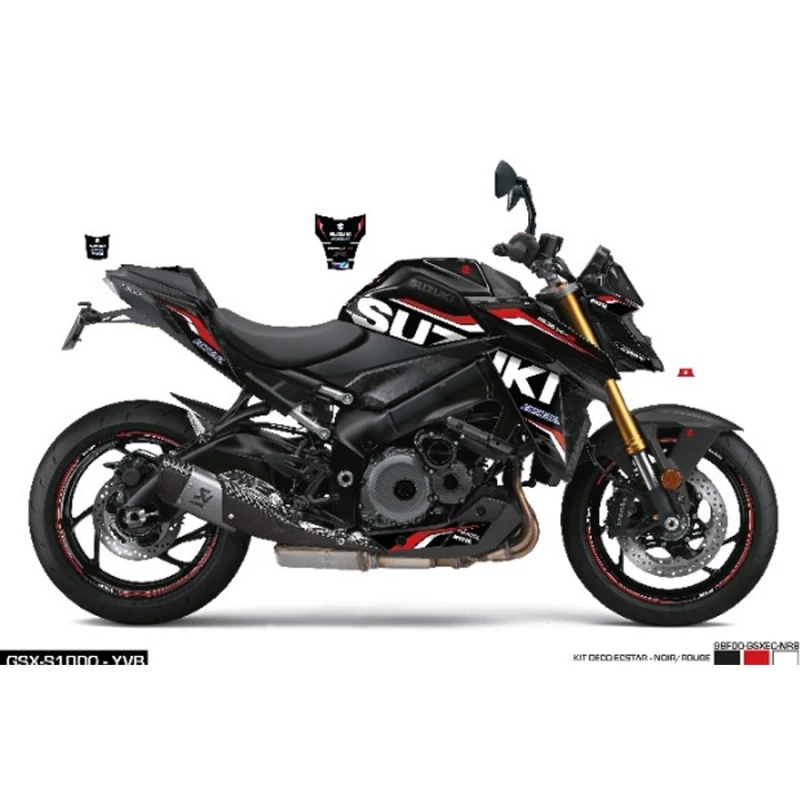 KIT DECO ECSTAR NOIR/ROUGE POUR GSX-S950/1000 - GSX-S1000 - Audemar