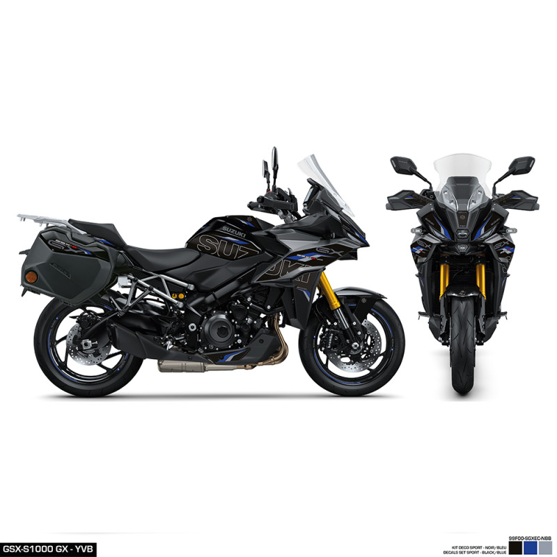 KIT DÉCO SPORT NOIR ET BLEU APX FACTORY POUR GSX-S1000 GX - GSX-S1000GX - Audemar