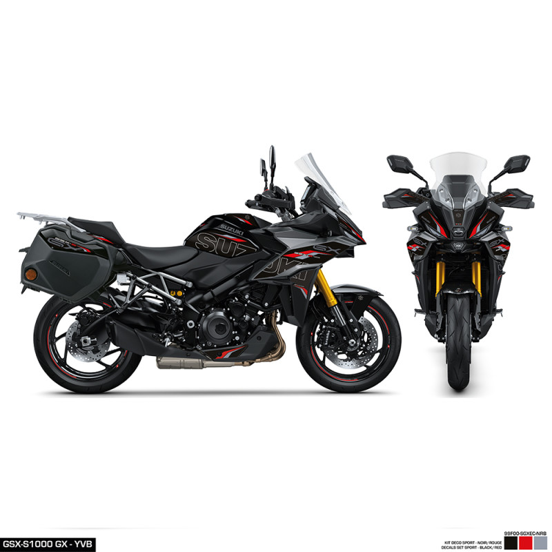 KIT DÉCO SPORT NOIR ET ROUGE APX FACTORY POUR GSX-S1000 GX - GSX-S1000GX - Audemar