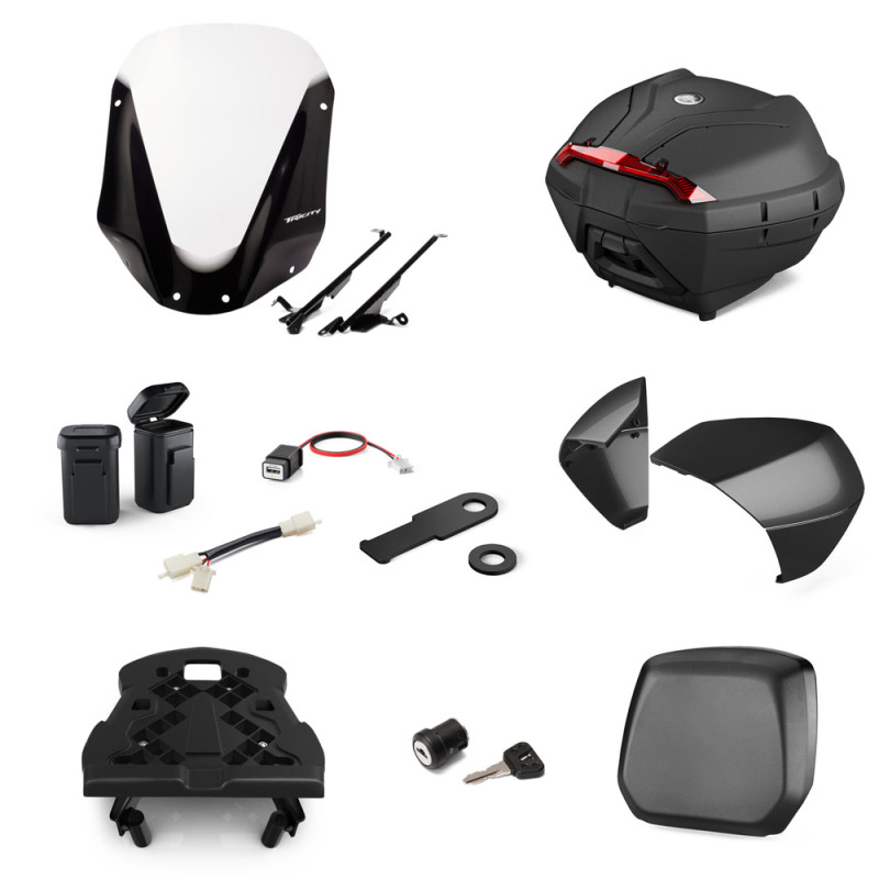 PACK TOP-CASE 34L YAMAHA POUR TRICITY 125 - 2015⇿2024 - MOTOS SCOOTER - Audemar