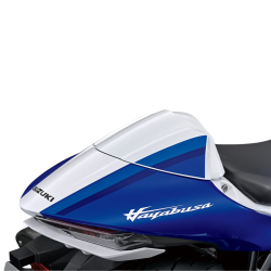 HAYABUSA 2025 - Pearl Vigor Blue (YKY) Détail capot de selle