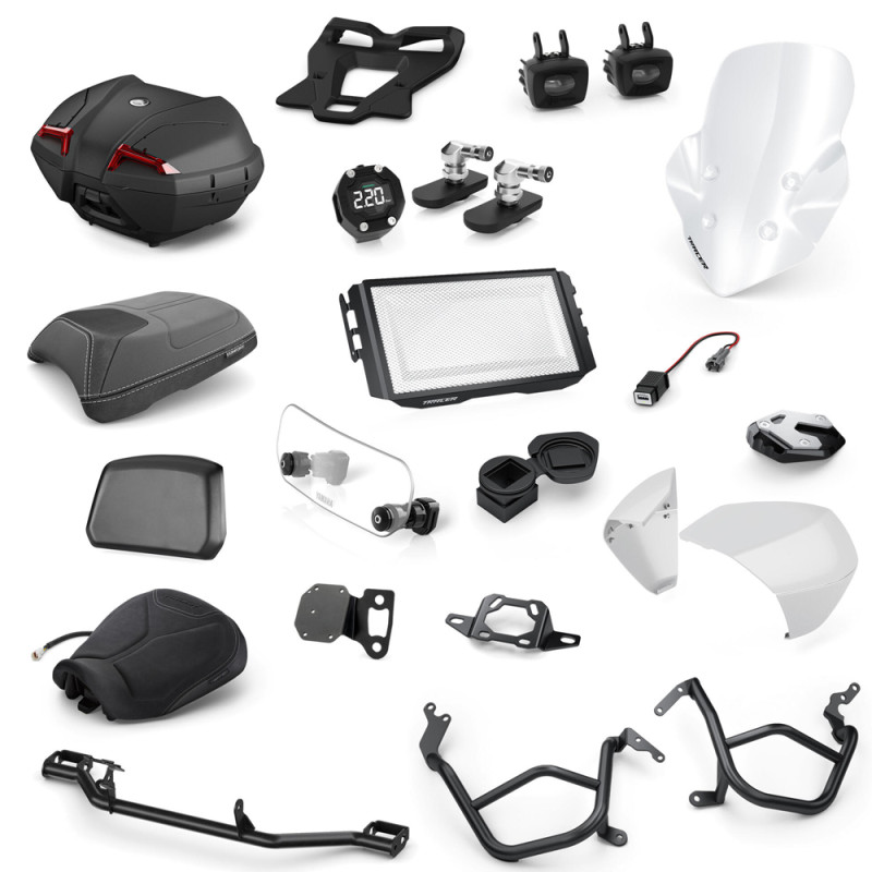 PACK TRAVEL PRO BLANC YAMAHA POUR TRACER 9 GT - TRACER 9 et GT 2021⇿2024 - Audemar