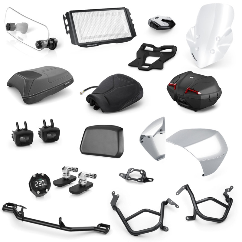 PACK TRAVEL PRO BLANC YAMAHA POUR TRACER 9 GT+ - TRACER 9 et GT 2021⇿2024 - Audemar