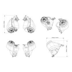 Schéma technique du système audio platinium sea-doo avec vues multiples