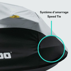 Accès au système d'amarrage Speed-Tie d'une housse pour motomarine