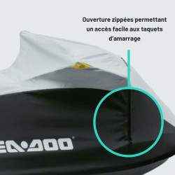 Ouverture à glissière d'une housse sea-doo pour motomarine GTR de 2012 à 2019