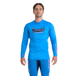 Lycra bleu porté vue de face