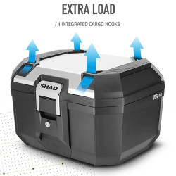 TOP-CASE SHAD 46 LITRES TERRA CAPOT ALUMINIUM - CROCHETS POUR SANGLES