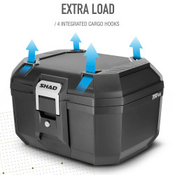 TOP-CASE SHAD 46 LITRES TERRA CAPOT ALUMINIUM - CROCHETS POUR SANGLES