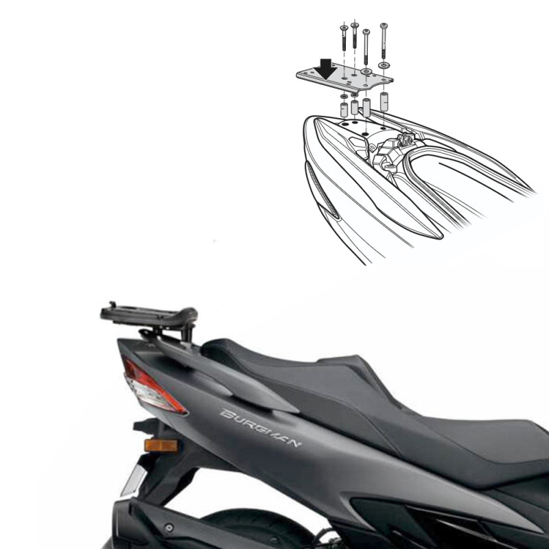 SUPPORT DE TOP-CASE SHAD POUR SUZUKI BURGMAN 400 - BAGAGERIE SHAD - Audemar