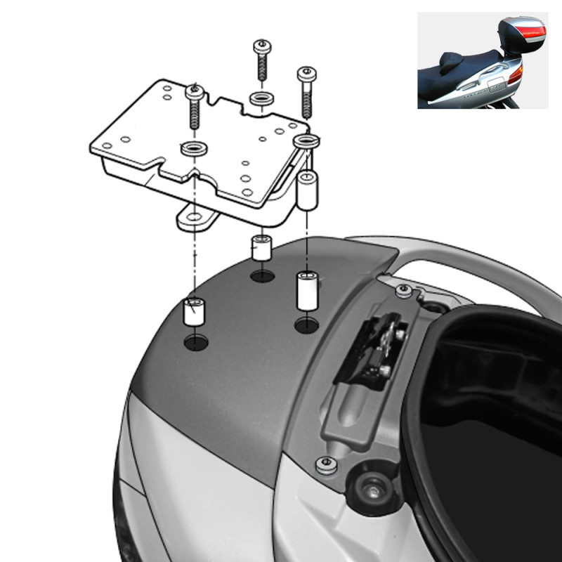 SUPPORT DE TOP-CASE SHAD POUR SUZUKI BURGMAN 650 - BAGAGERIE SHAD - Audemar