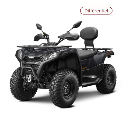 Quad Terrox 500 châssis long couleur noir avec touches d'orange - avant droit