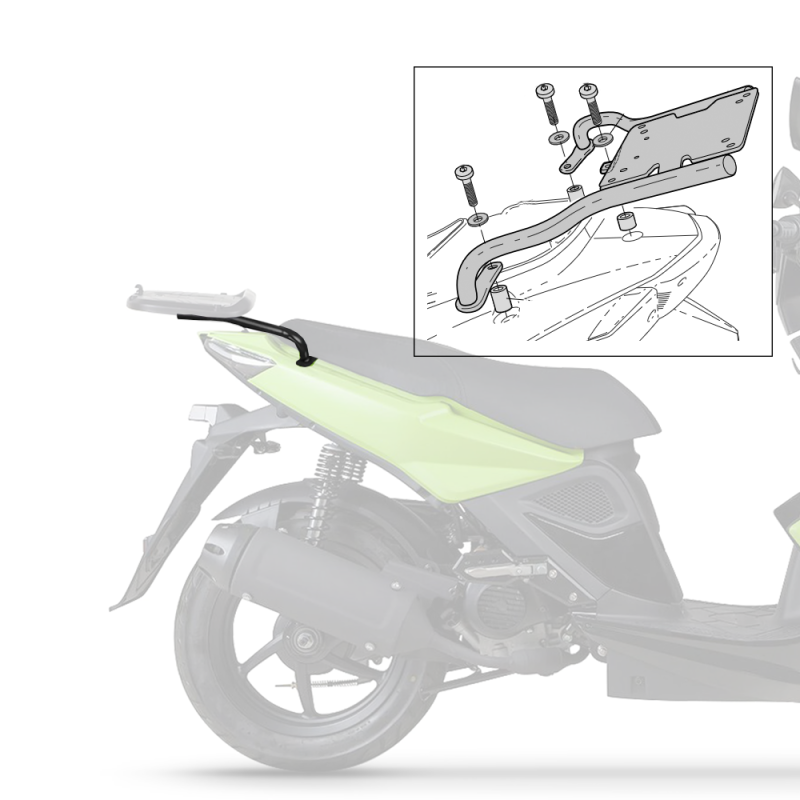 SUPPORT DE TOP-CASE SHAD POUR KYMCO SUPER 8 - 50/125/150/R - BAGAGERIE SHAD - Audemar