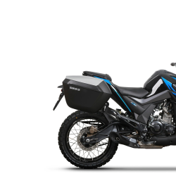 FIXATIONS DE VALISES LATÉRALES SHAD 3P POUR ZONTES 125 HYPER TRAIL - VUE AVEC VALISES