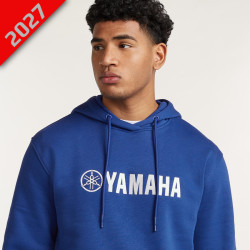 SWEAT À CAPUCHE BLEU YAMAHA -  UNISEXE - LOGO BRODÉ