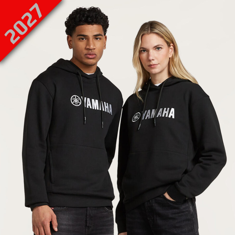 SWEAT À CAPUCHE NOIR UNISEXE YAMAHA SUE PADDOCK ESSENTIALS - YAMAHA Sportswear - Audemar