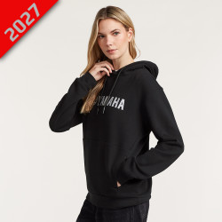 SWEAT À CAPUCHE NOIR YAMAHA - VUE PROFIL