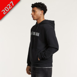 SWEAT À CAPUCHE NOIR YAMAHA - VUE PROFIL