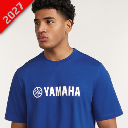 T-Shirt Bleu Yamaha Paddock Essentials - Logo Imprimé