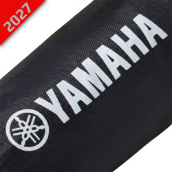 Parapluie noir Yamaha Paddock Essentials, Détail logo Yamaha imprimé