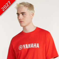 T-shirt rouge Yamaha Paddock Essentials - Homme - Logo imprimé poitrine