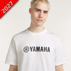 T-shirt Blanc Yamaha Paddock Essentials - Homme - Logo imprimé poitrine